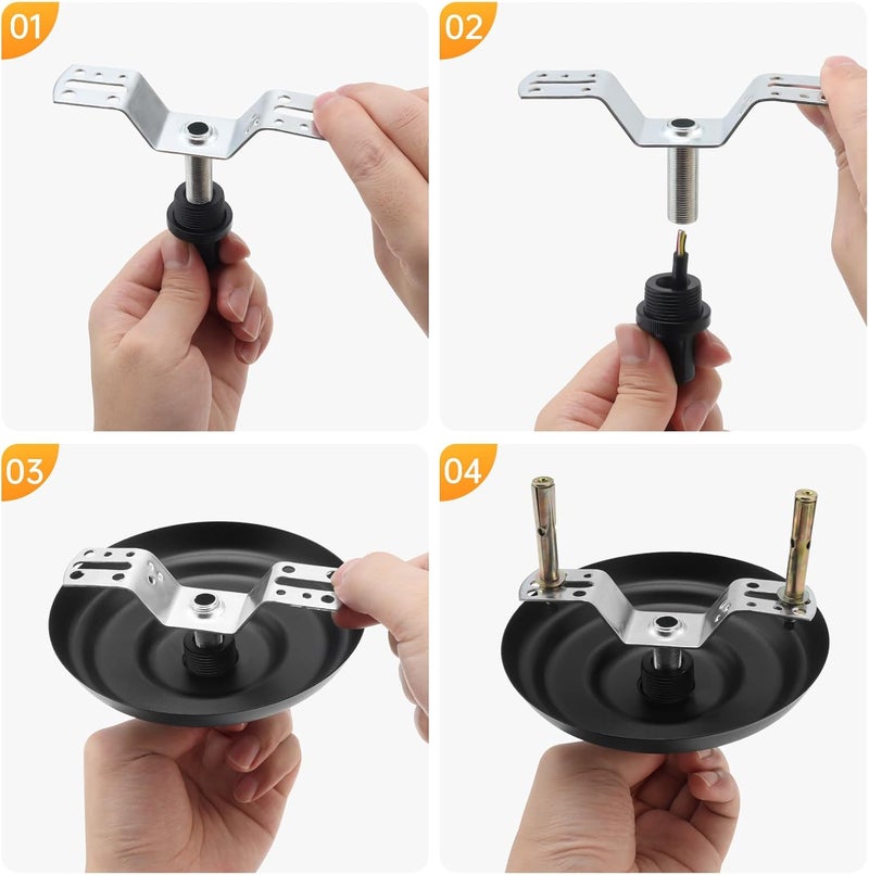 RTNLIT 5" Light Fixture Canopy Kit with 3.2 feet Chandelier Chain, Swag Light Kit Pendant Light Fixture Mounting Bracket for Hanging Light (Black) - Image 3